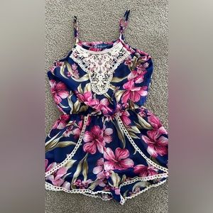 Floral Romper Size 6 Little Girls
